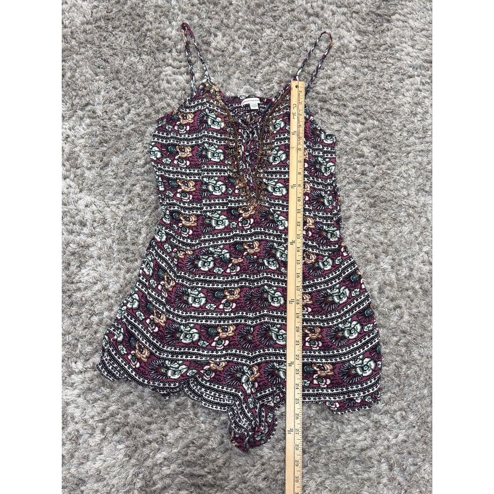 American Eagle Women’s Boho Floral Viscose Romper Hippie Festival Summer Size L - Picture 15 of 16